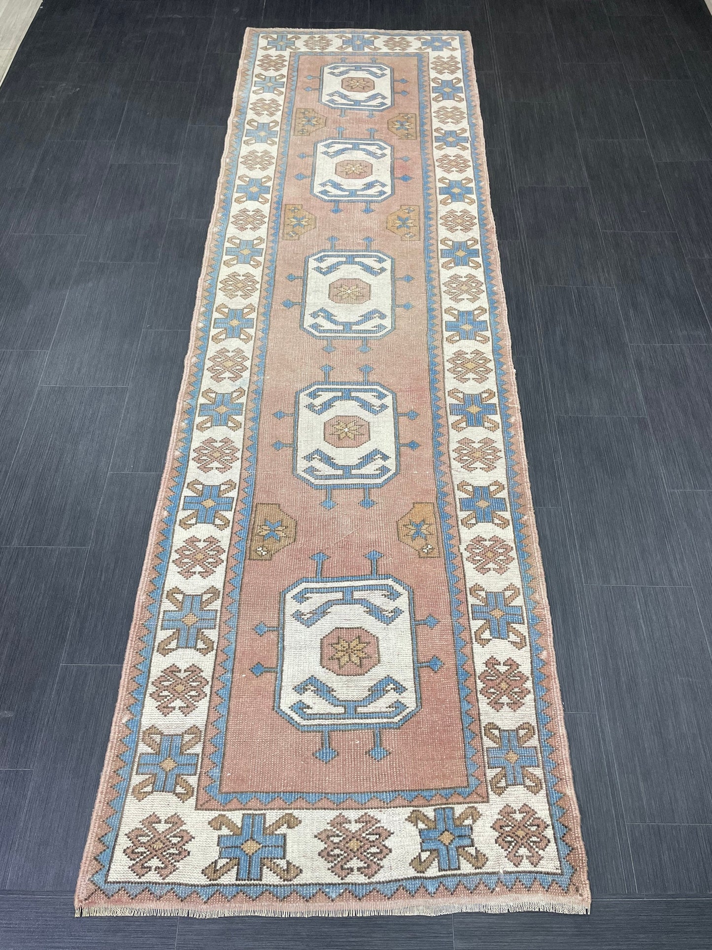 Oushak Runner Rug Turkish Runner 3 x 10.3 Rug Vintage Runner Rug Hallway Runner Rug Kitchen Runner Rug Wool Oriental Runner Rug