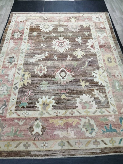 Wool OUSHAK RUG 12 x 9.2 Oushak Rug Vintage Oushak Rug Vintage Rug Wool Oushak Rug Hand Made Rugs Vintage Turkish Rug