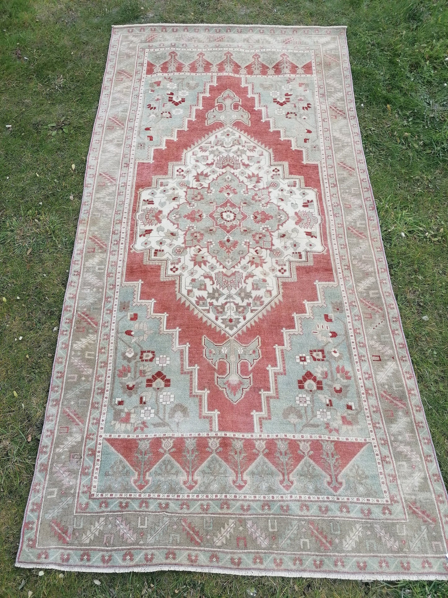 Oushak rug 5x10 vintage knotted wool rug,area rug,living room rug