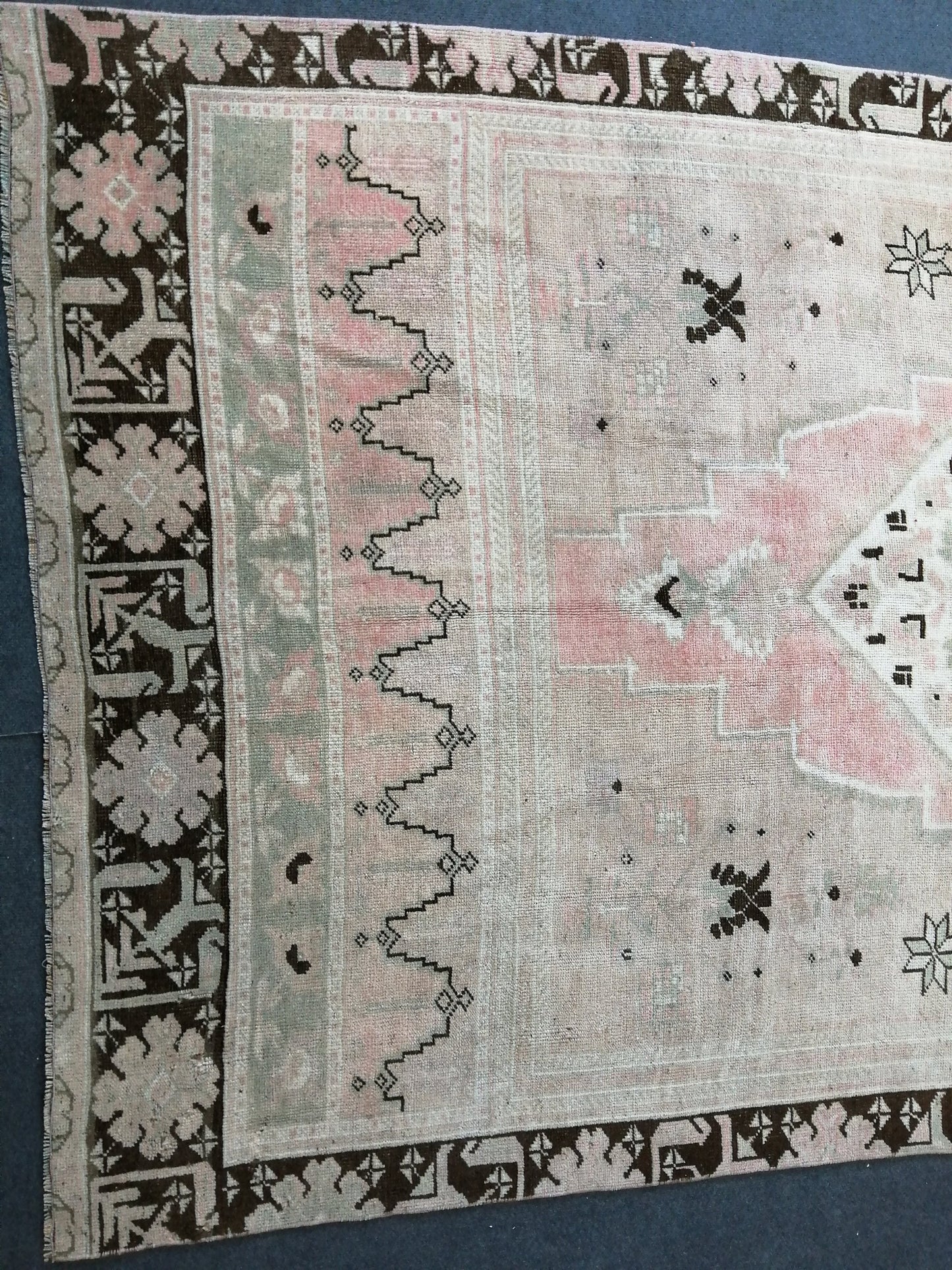 5.2 x 12 Oushak Runner Rug Turkish Runner Rug Vintage Runner Rug Hallway Runner Rug Muted Runner Rug Wool Runner Rug pink Oushak Rug