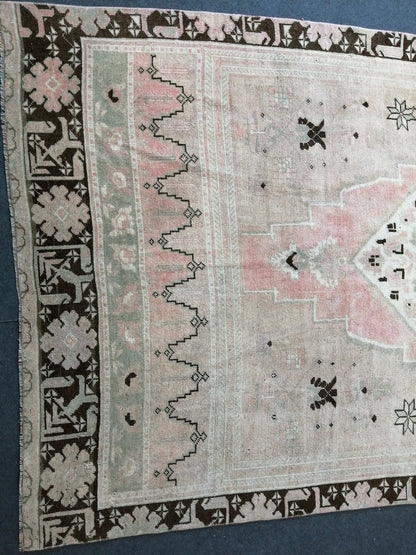 5.2 x 12 Oushak Runner Rug Turkish Runner Rug Vintage Runner Rug Hallway Runner Rug Muted Runner Rug Wool Runner Rug pink Oushak Rug