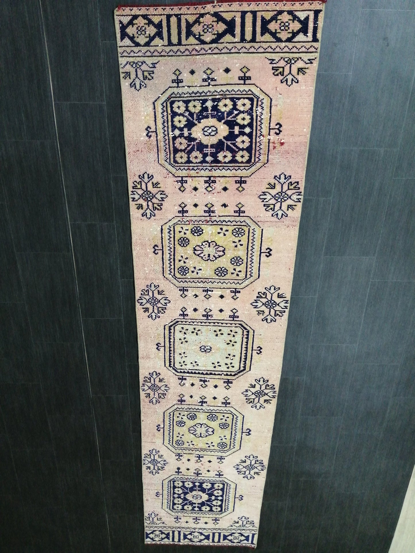 Distressed Turkish Runner Rug 10.3 X 2.4 Vintage Runner Rug Hallway Runner Rug Kitchen Runner Rug Wool Runner Rug Wool Oushak Rug