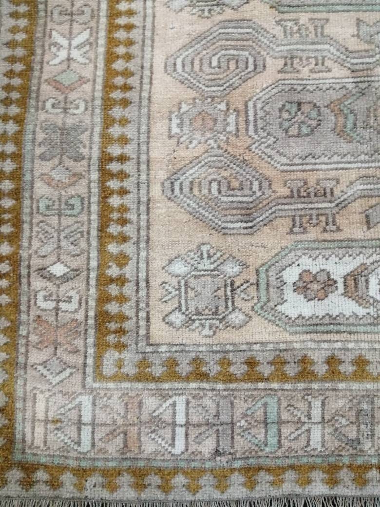 WOOL RUGS, 3.3 x 5.9 Vintage Turkish Oushak  Rug, Hand woven Rug, Persian Living Room Rug, Oriental Rug, Farmhouse Rug,Knotted Rug