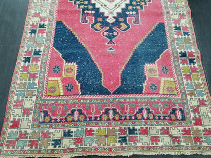 9.5 x 4.6 Rugs, Hand Made Rug, Blue Oushak Rug, Navy Vintag Rug, Bohemian Rug, Rug Runner, Turkish Rug, Farmhouse Rug, Vintage Rug, Wool rug