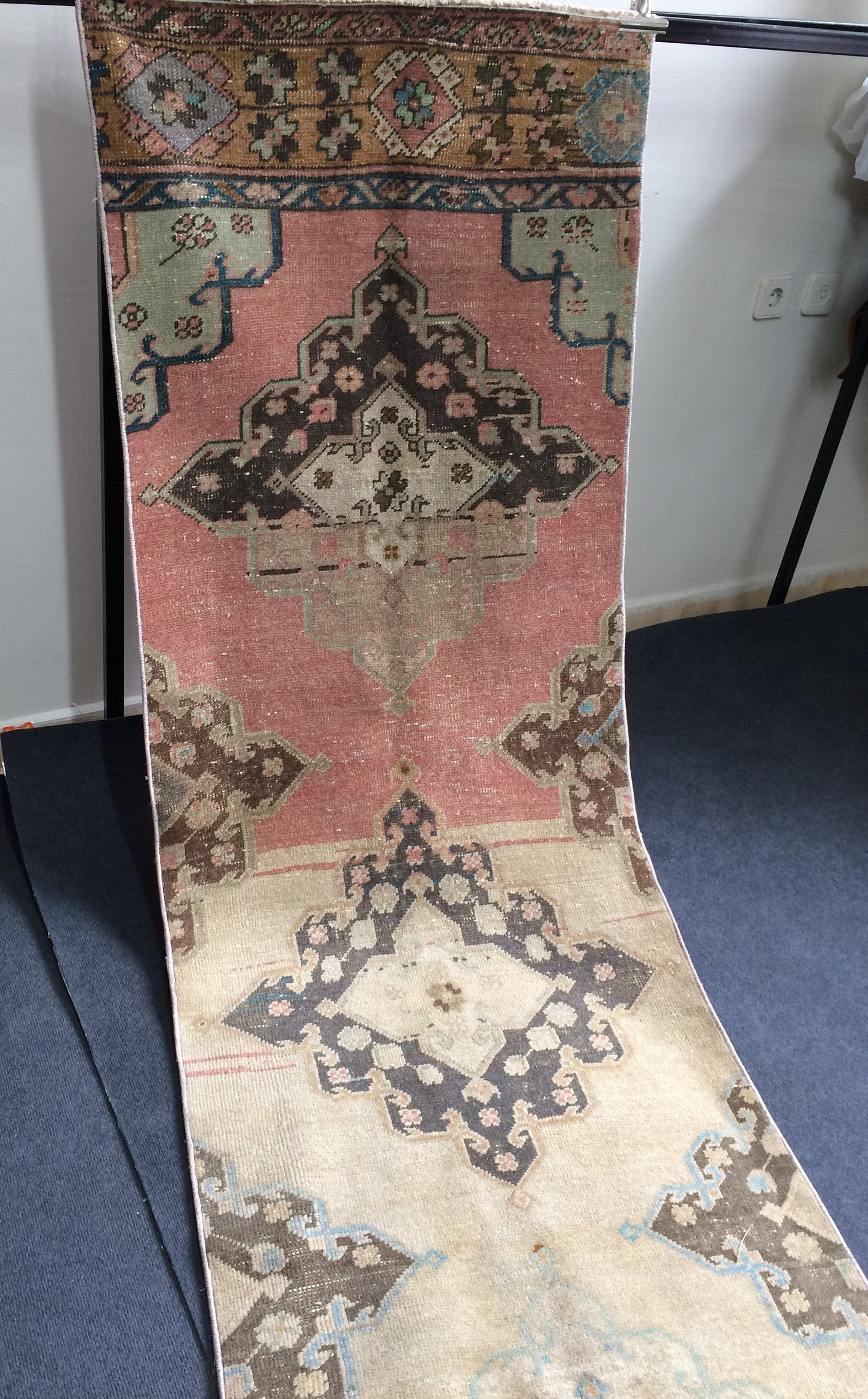 13.5 x 2.7 Turkish Runner Vintage Runner Rug Oushak Rug Runner Boho Runner Rugs Wool Runner Rug Hand Made