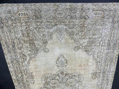 Muted Persian RUG 6.6 x 10.5 Turkish Oushak Rug Vintage Antique Rug Vintage Rug Wool Muted Oriental Rug Handmade Rug Hand Knotted Rug