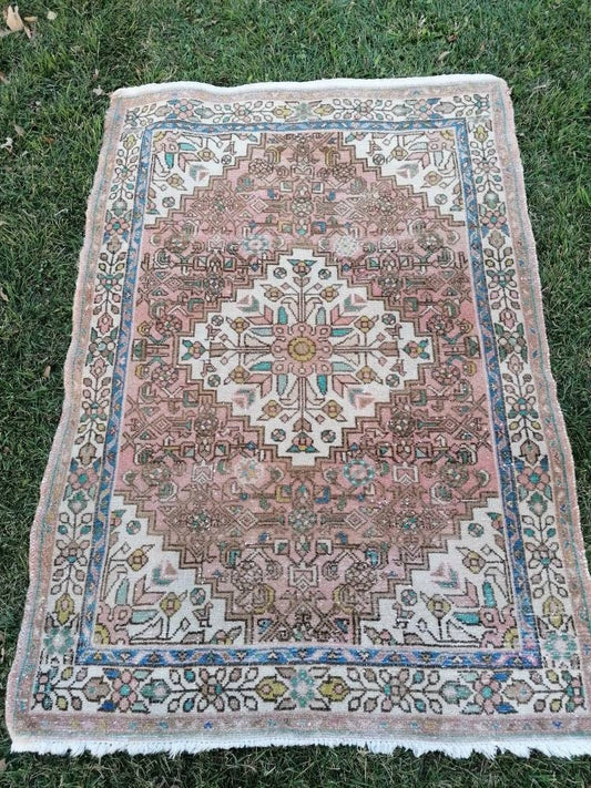 3'6x5 handmade rug,vintage rug,wool rug