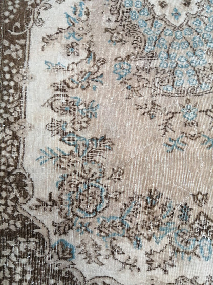 4x7 Turkish Rug, Oushak Rug, Oushak Rugs, Wool  Rugs, Hand Knotted Rug, Faded Vintage Rug, Muted Hand Made Rug