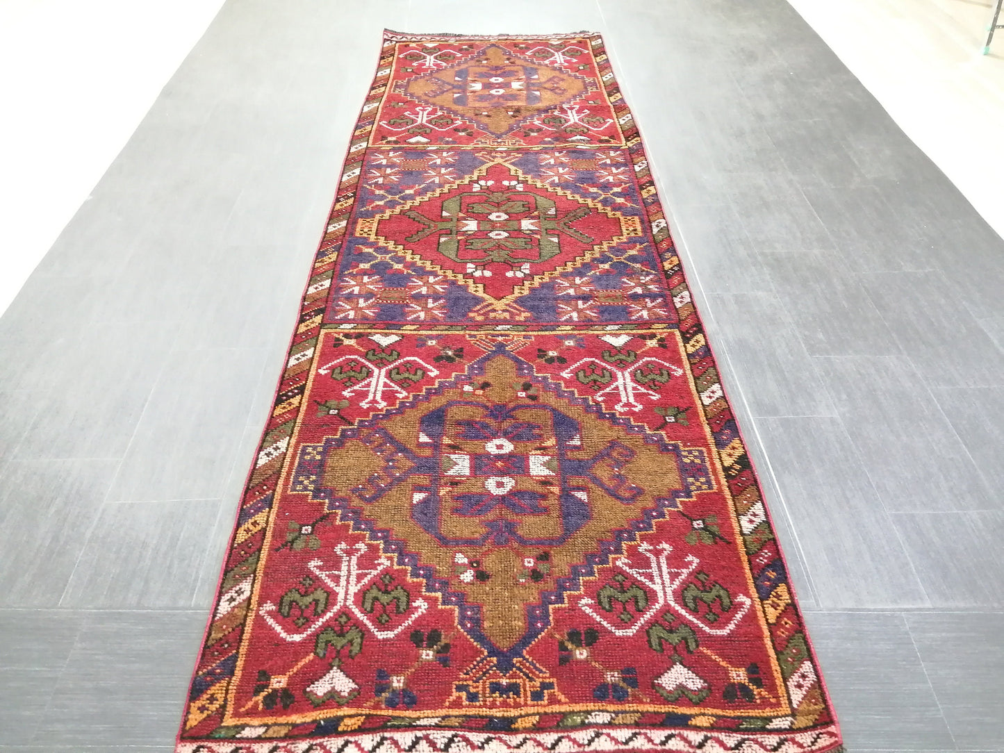 10.9 x 3.3 Oushak Runner Rug Turkish Runner Rug Vintage Runner Rug  Hallway Runner Rug Kitchen Runner Rug Wool Runner Rug Wool Oushak Rug