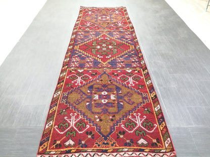 10.9 x 3.3 Oushak Runner Rug Turkish Runner Rug Vintage Runner Rug  Hallway Runner Rug Kitchen Runner Rug Wool Runner Rug Wool Oushak Rug