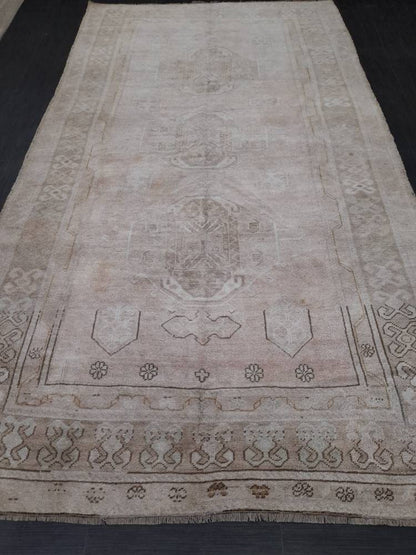 Muted Vintage Oriental RUG Persian Rug Muted Vintage Rug Vintage 5.8 x 10.5 Rug Neutral Oushak Rug Hand Made Rugs Vintage 6x10 Turkish Rug