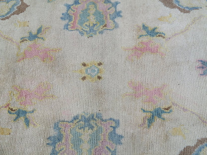 Muted OUSHAK RUG, TURKISH Oushak 6 x 10.3 rug Vintage 6x10 Rug Wool Vintage Turkish Rug Hand Made Rugs, Made In Turkey Hand craft Rug
