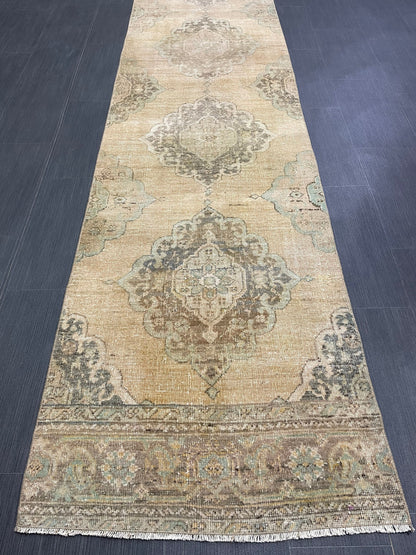 Antique Runner Rug 2.6 x 14 Persian Runner Rug Wool Oushak Rug Oushak Runner Rug Long Turkish Runner Rug Kitchen Runner Rug Hallway Runner