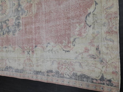 Distressed Vintage Rug TURKISH HAND MADE Rug 6 x 8.8 Vintage Turkish Rug Oushak Rug Turkish Oriental Rug Persian Vintage Oushak Rug Wool Rug