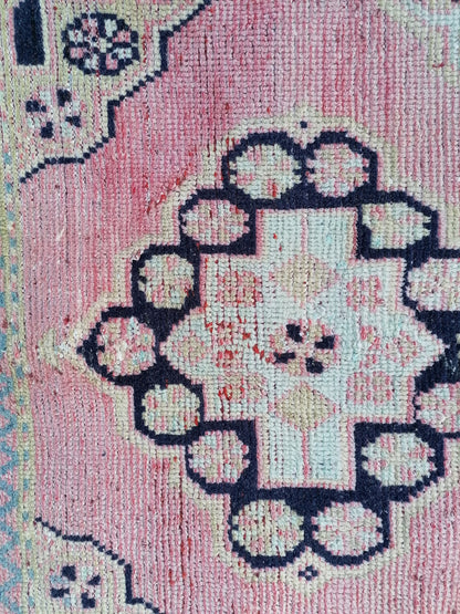 11x2'7 oushak turkish runner rug, vintage turkish runner rug, oushak vintage runner ,vintage rug,kitchen runner rug, vintage anatolian rug