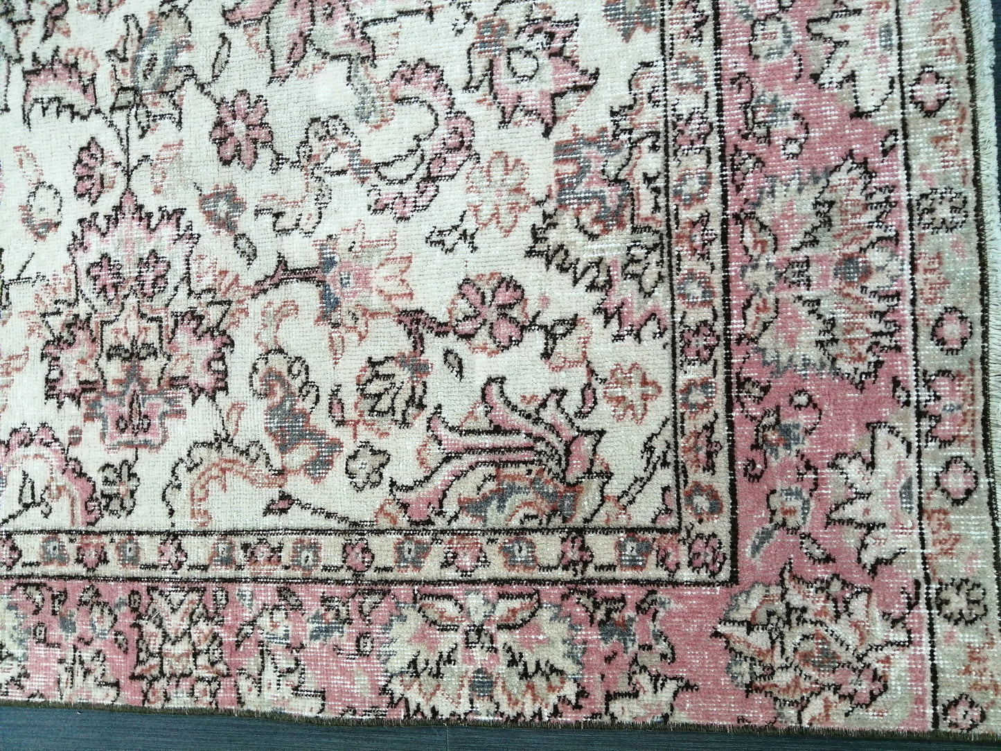 Pink Rug 4.5x 8 Hand Made Rug, Oushak Rug, Rustic Rug, Bohemian Rug, Rug Runner, Turkish Rug, Farmhouse Rug, Vintage Rug, Wool rug