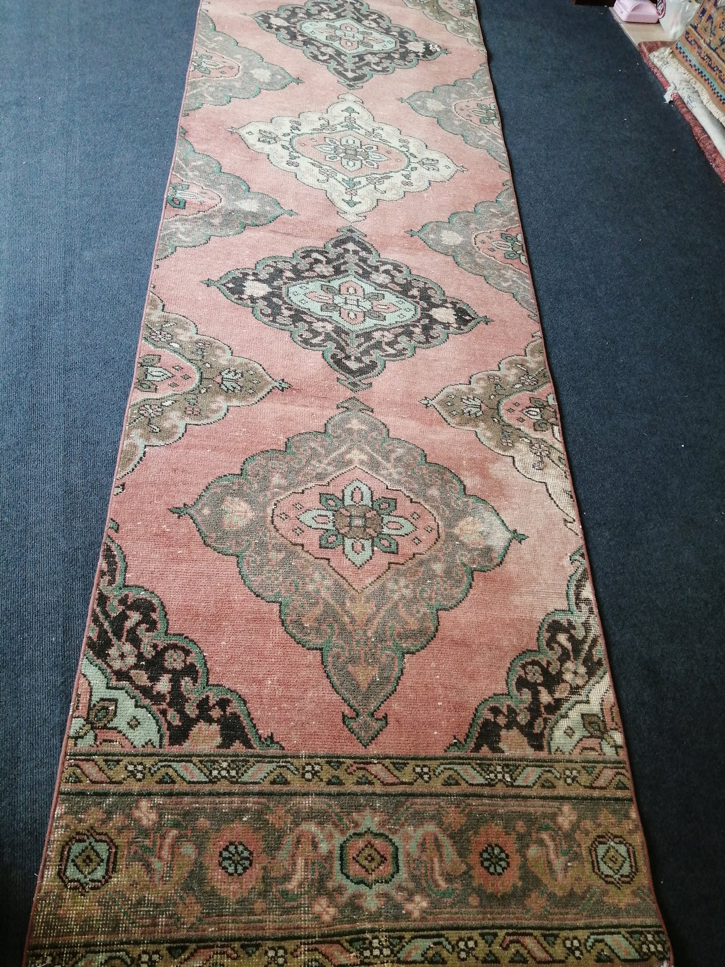 12.6 x 3 Oushak Runner Rug Turkish Runner Rug Vintage Runner Rug Hallway Runner Rug Kitchen Runner Rug Wool Runner Rug Wool Oushak Rug