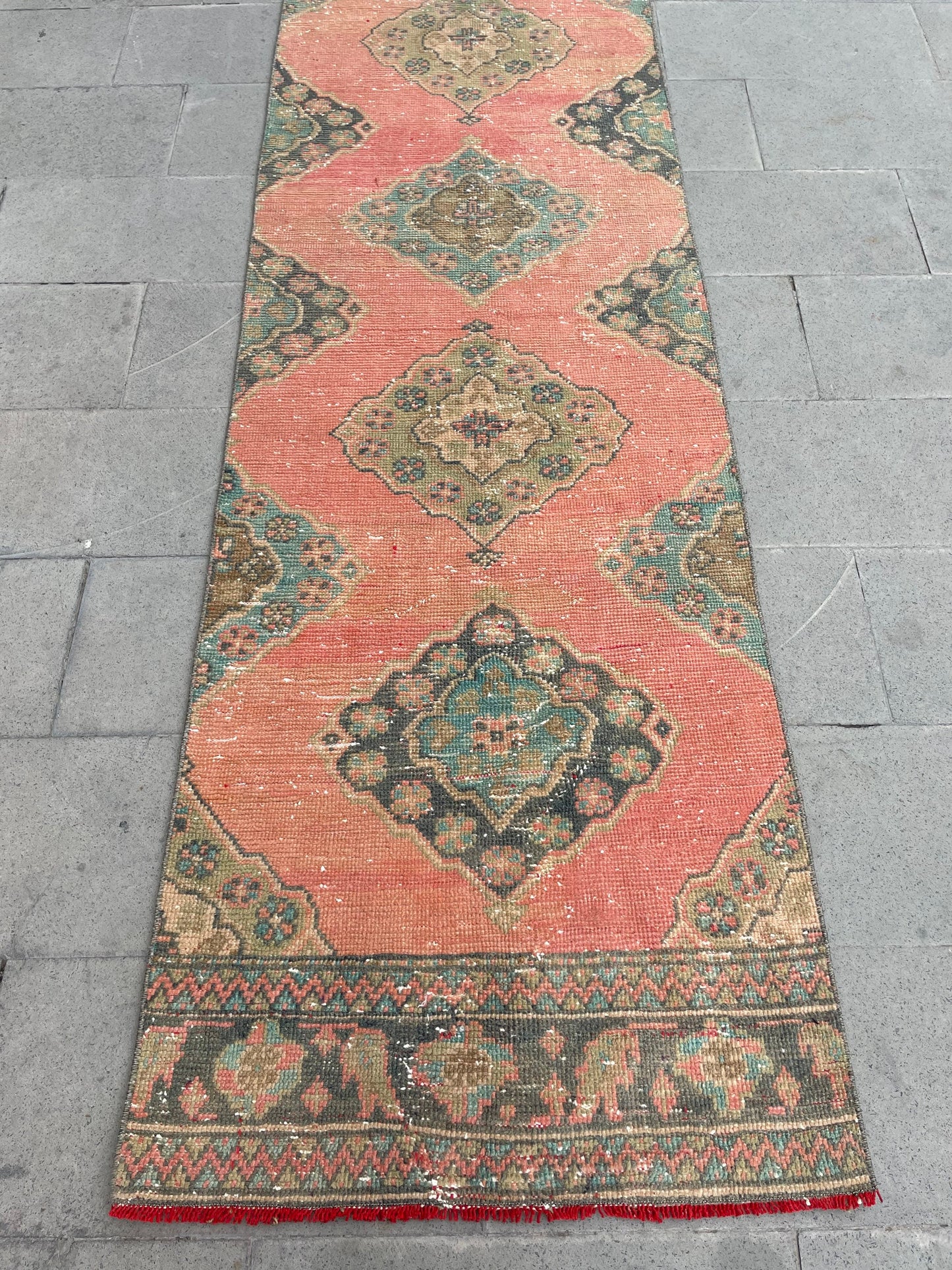 Extra Long Turkish Runner Very Long Oushak Runner Rug 2.8 x 20.2 Vintage Stair Runner Rug XL Oriental Runner Rug Staircase Red Runner