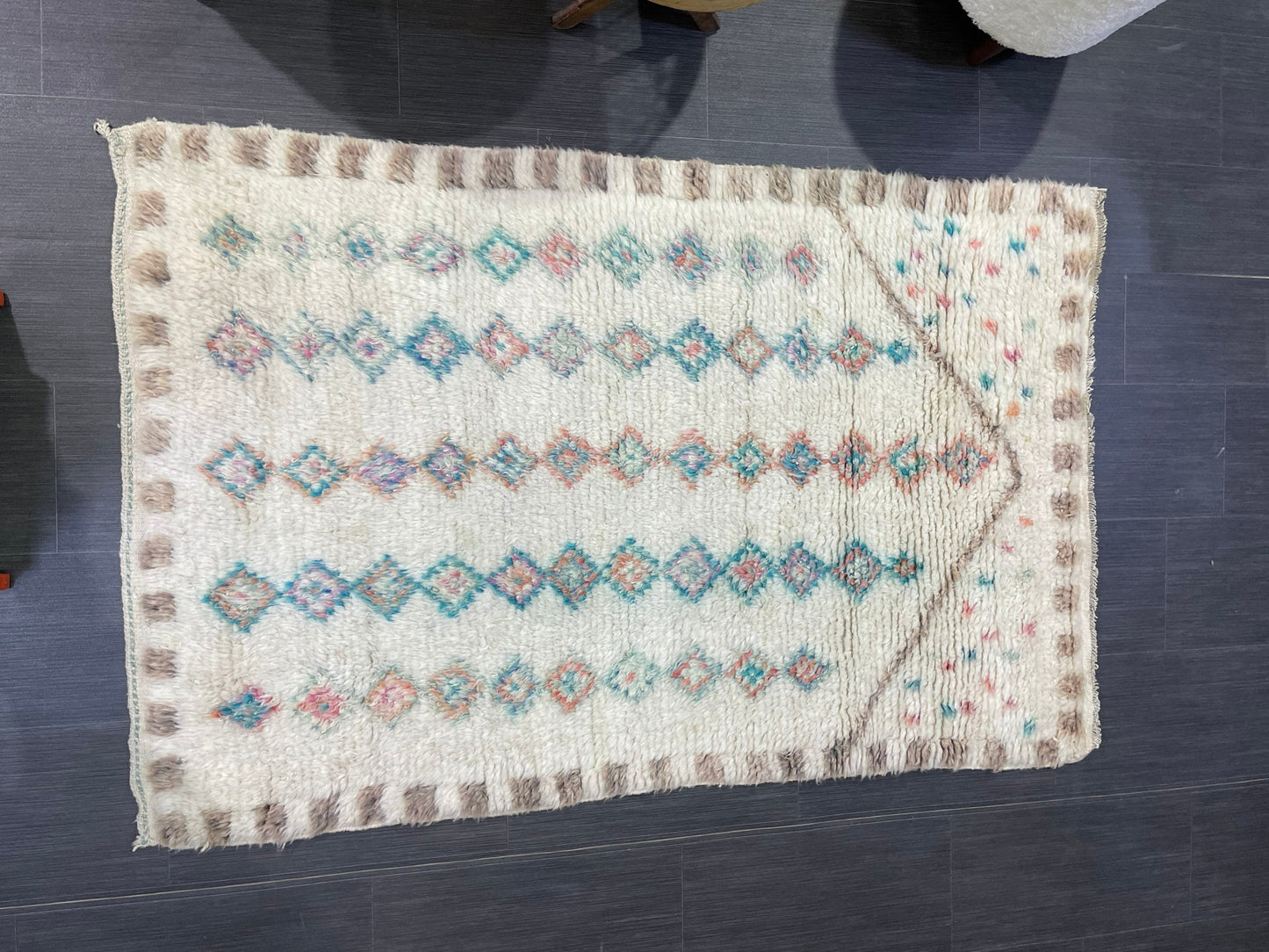 Antique Wool Rug, Vintage Shaggy 3.5 x 5.4 Rug, High Wool Pile Rug,  Plush Rug, Handmade Rug, Hand Knotted Rug, Turkish Rug, Nomad Rug, Rear