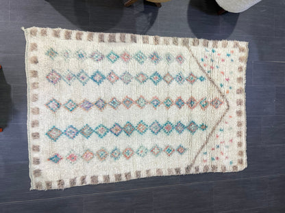 Antique Wool Rug, Vintage Shaggy 3.5 x 5.4 Rug, High Wool Pile Rug,  Plush Rug, Handmade Rug, Hand Knotted Rug, Turkish Rug, Nomad Rug, Rear