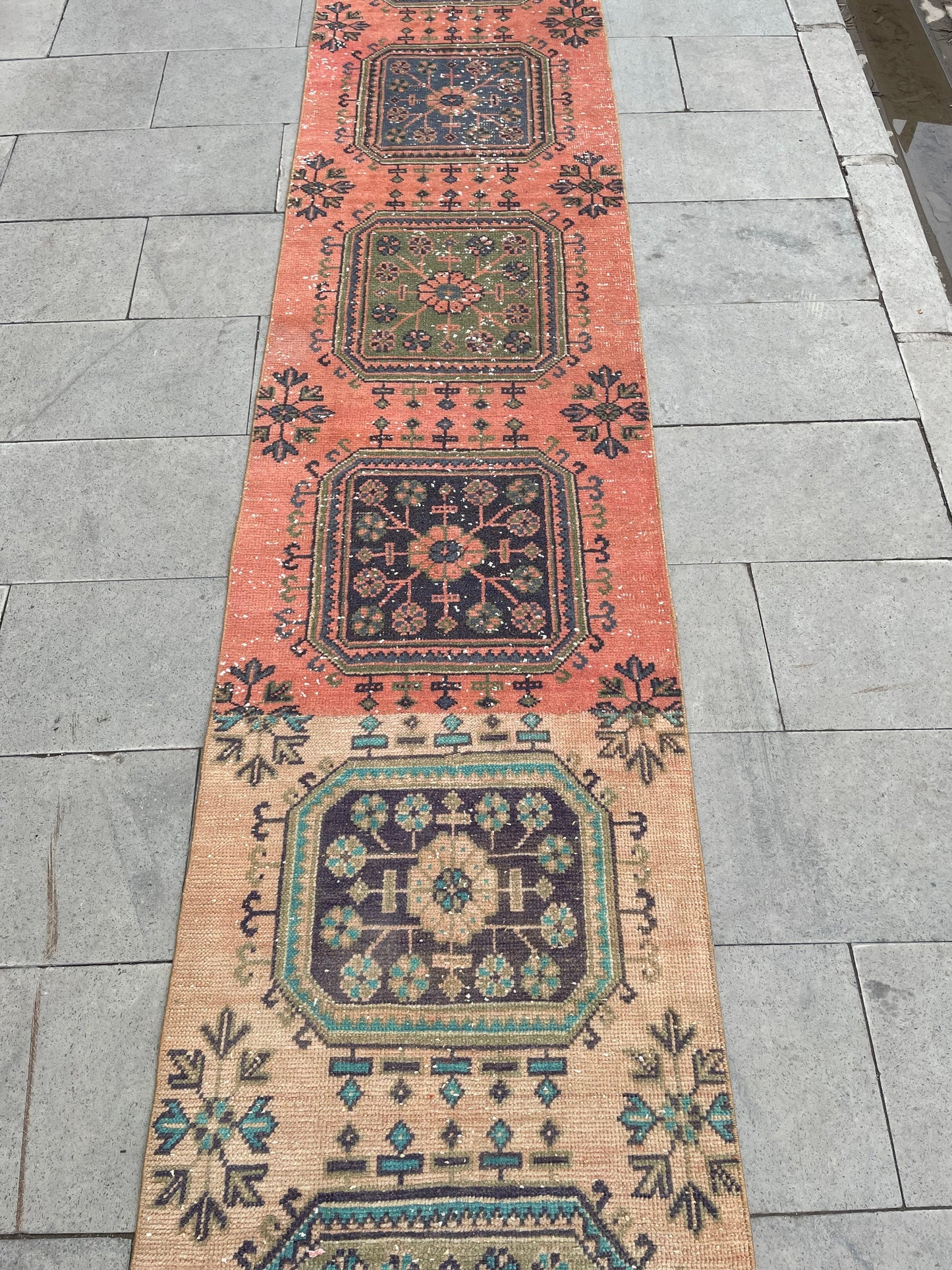 Vintage Staircase Runner Rug 2.3 x 27 ft Extra Long TURKISH Runner Rug Vintage Runner Rug Distressed Runner Rug  Runner Hand Knotted Runner