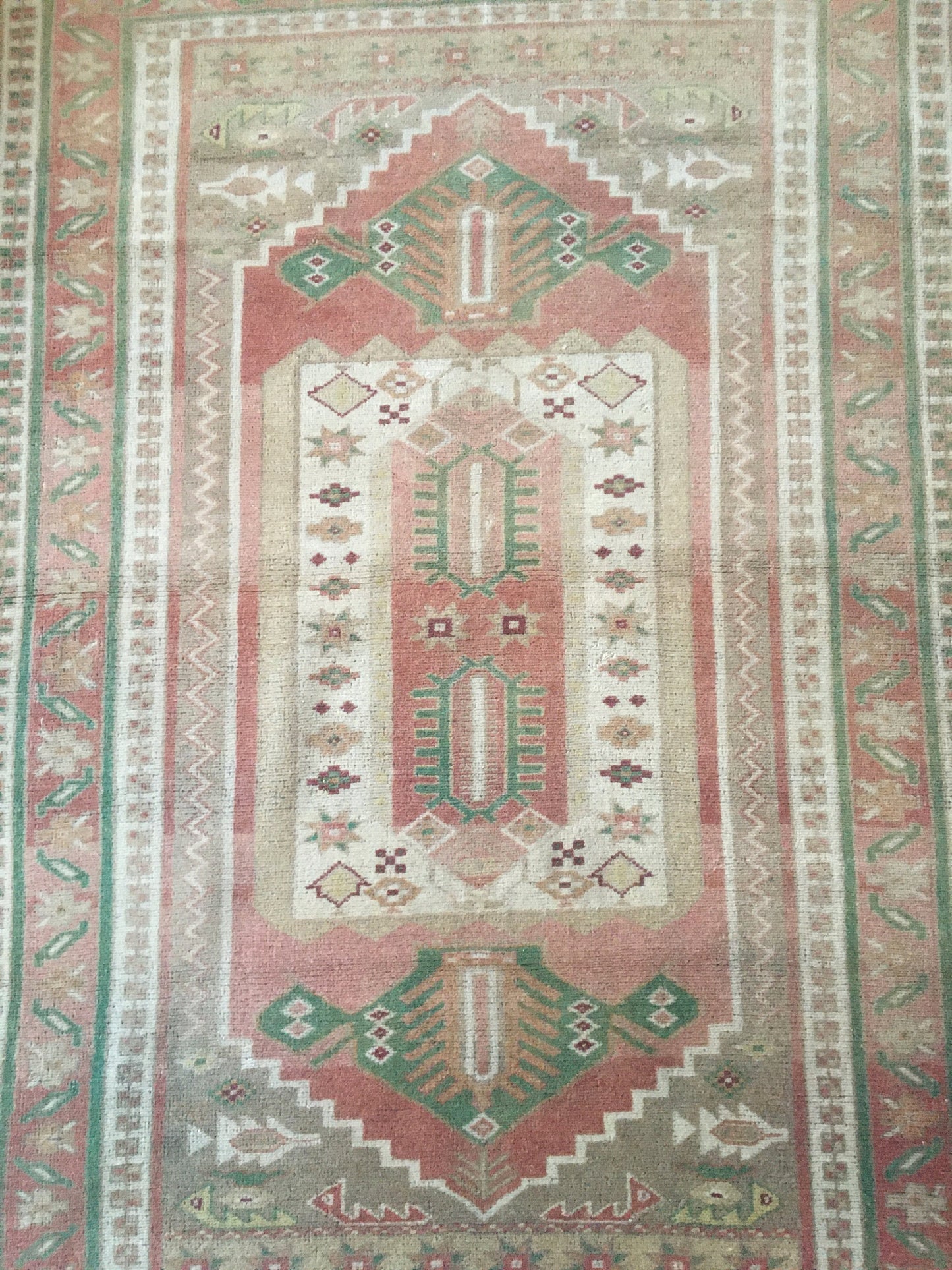 4x6 feet handmade muted natural kitchen floor rug, turkish wool bedroom area rug, vintage bathroom large rug, wide entryway rug, hallway rug