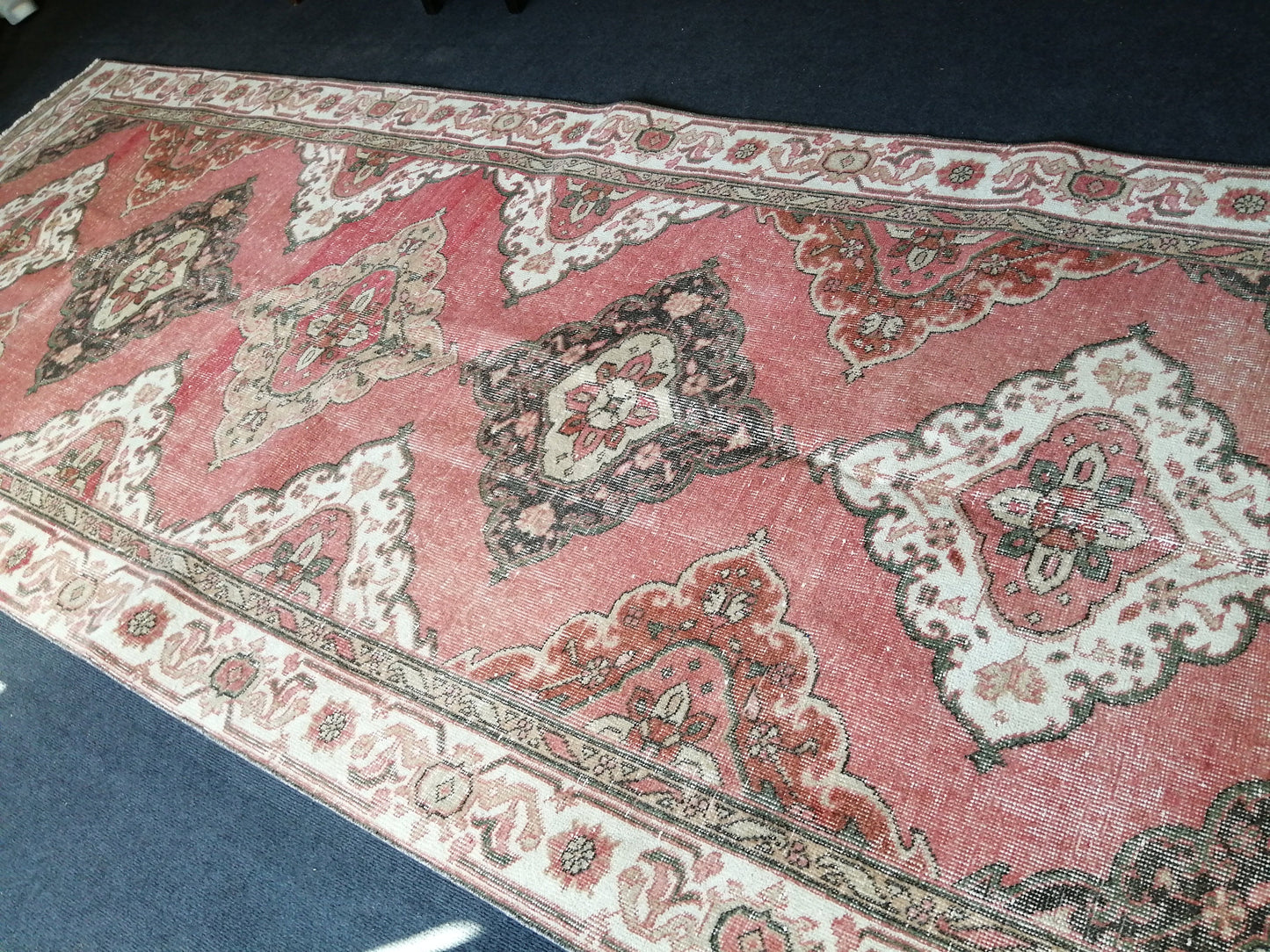 11.9 x 4.8 Oushak Runner Rug Turkish Runner Rug Vintage Runner Rug Hallway Runner Rug Kitchen Runner Rug Wool Runner Rug Wool Oushak Rug