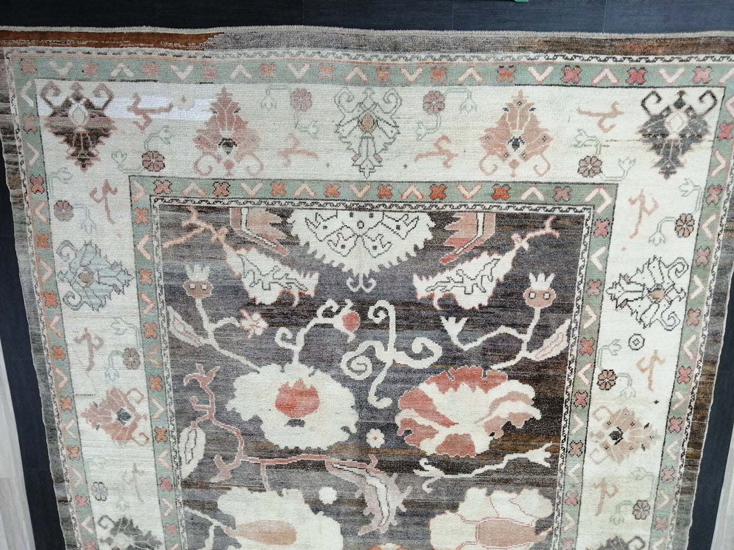 OUSHAK RUG, 12.4 x 8.7 Turkish Oushak Rug, Vintage Oushak Rug Wool Oushak Rug Hand Made Rugs, AUTHENTIC Oushak Rug