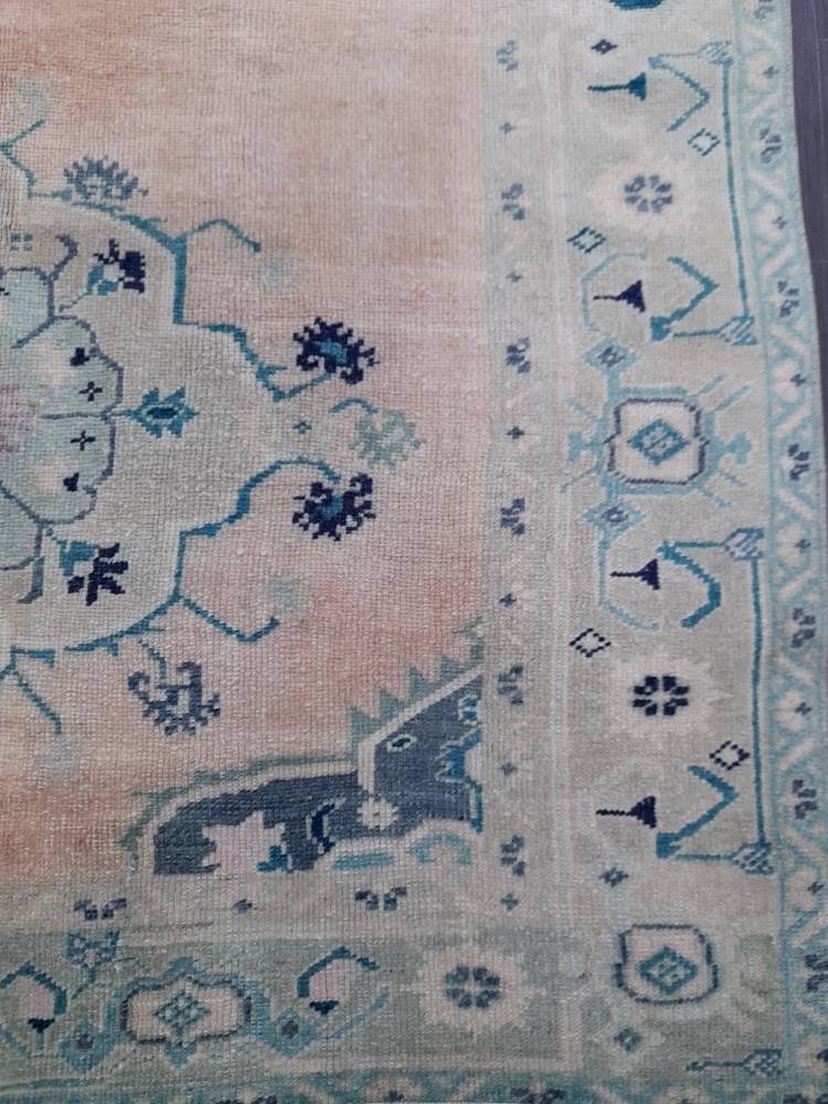 Hand Knotted Rug, Vintage Oriental RUG, Muted Vintage 5x10 Rug, Vintage Fine Rug  Wool Oushak Rug, Vintage Persian Rug, Vintage Turkish Rug.