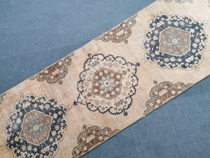 12,9x2'8 long runner rug, vintage runner,hallway rug