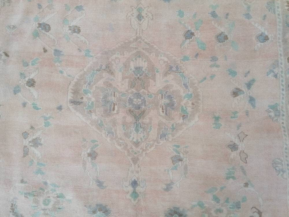 Faded turkish oushak rug 6'7x9'6 large vintage oushak rug, unique hand made rug, bohemian rug