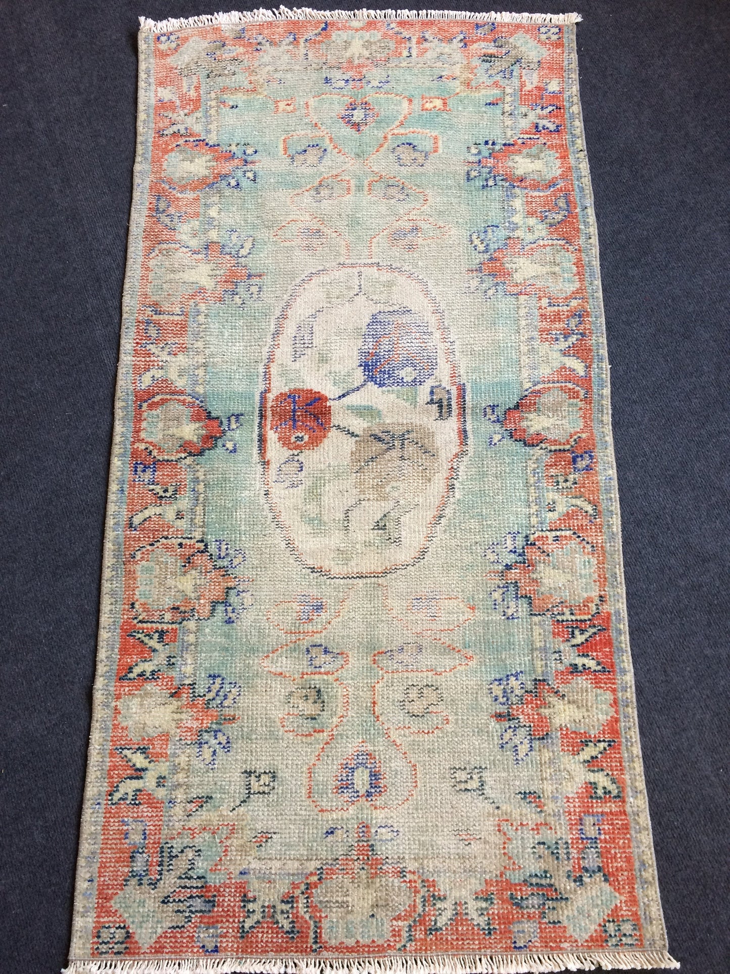 2.4 x 4.9 VINTAGE RUG TURKISH Rug Distressed Rug Oushak Rug Handmade Rug Hand Knotted Rug