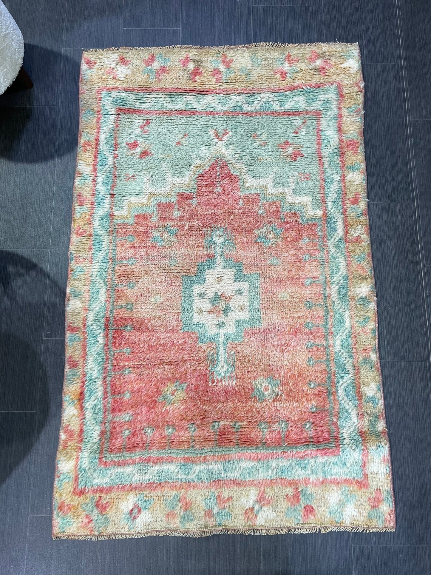 Antique Wool Rug, Vintage Shaggy 3x5 Rug, High Wool Pile Rug,  Plush Rug, Handmade Rug, Hand Knotted Rug, Turkish Rug, Nomad Rug, Rear Rug,