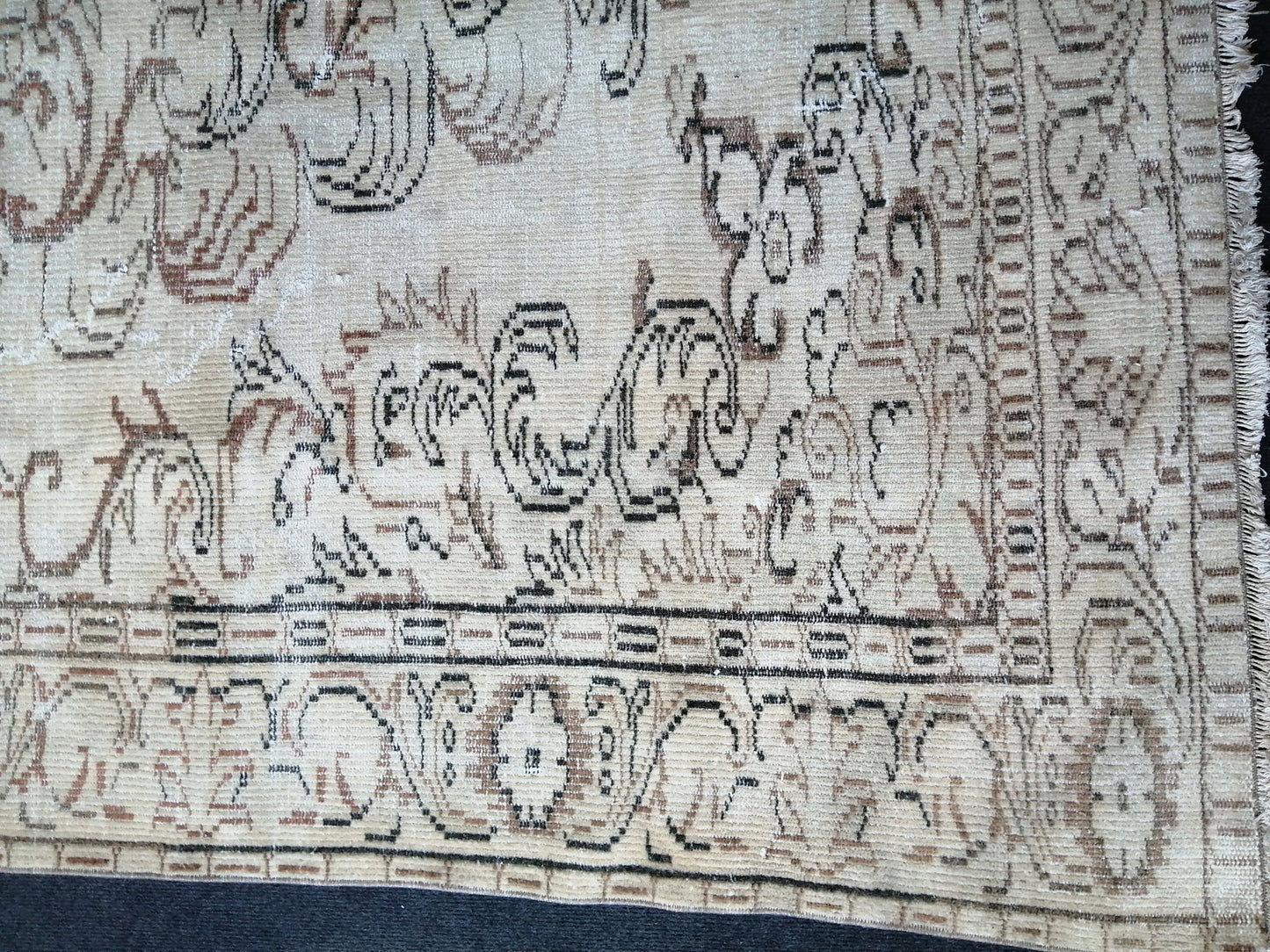 Muted Vintage Rug TURKISH HAND MADE Rug 6x9 Vintage Turkish Rugs  Oushak Rug Oriental Rug, Turkish Oushak Rug, Vintage  Rug, Wool Rug