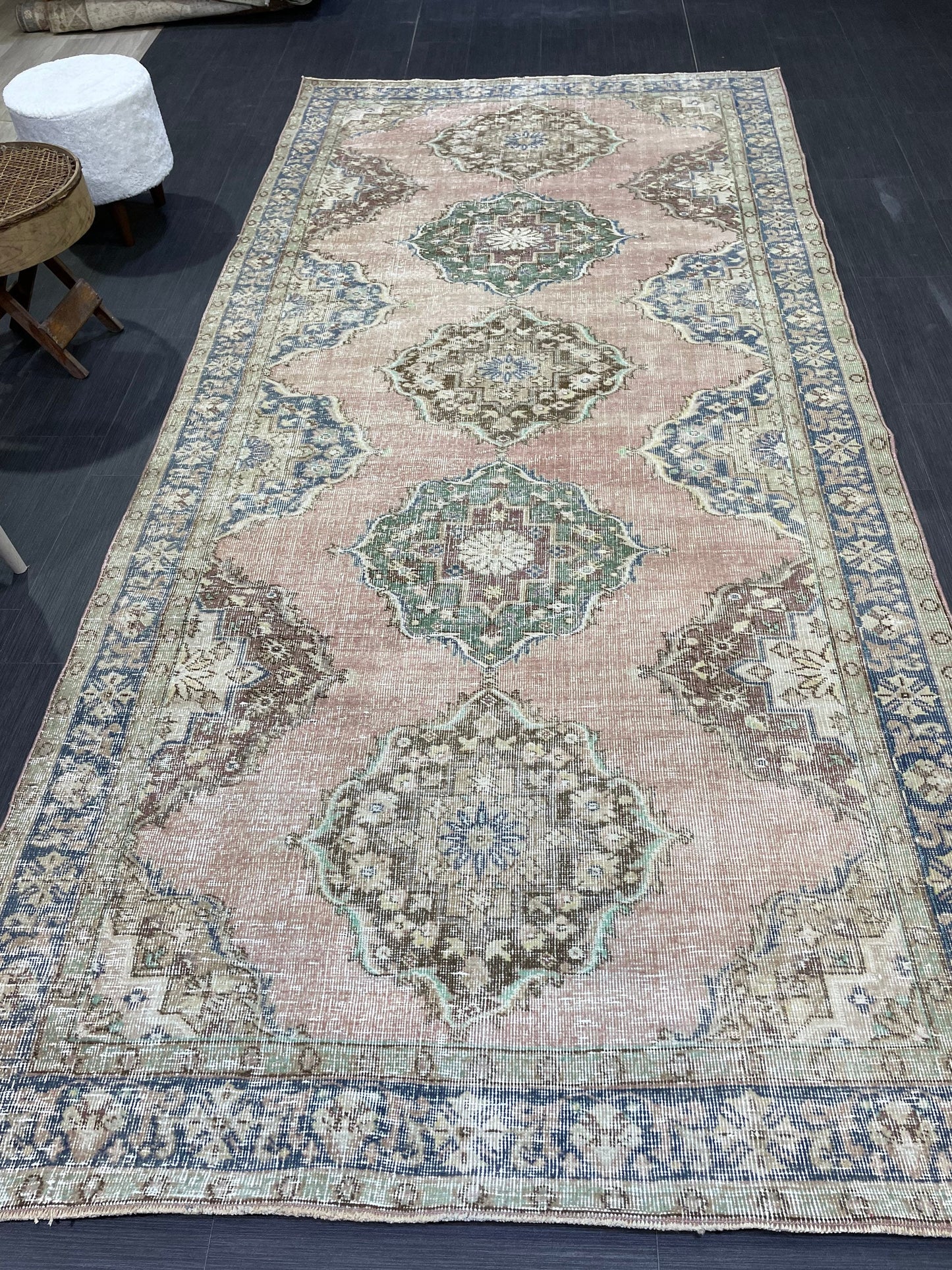 Vintage Runner Rug, Hand Knotted Runner 5 x 10.6 Rug, Turkish Runner Rug, Vintage Runner Rug,distressed Runner Rug,Quality Kitchen Runner