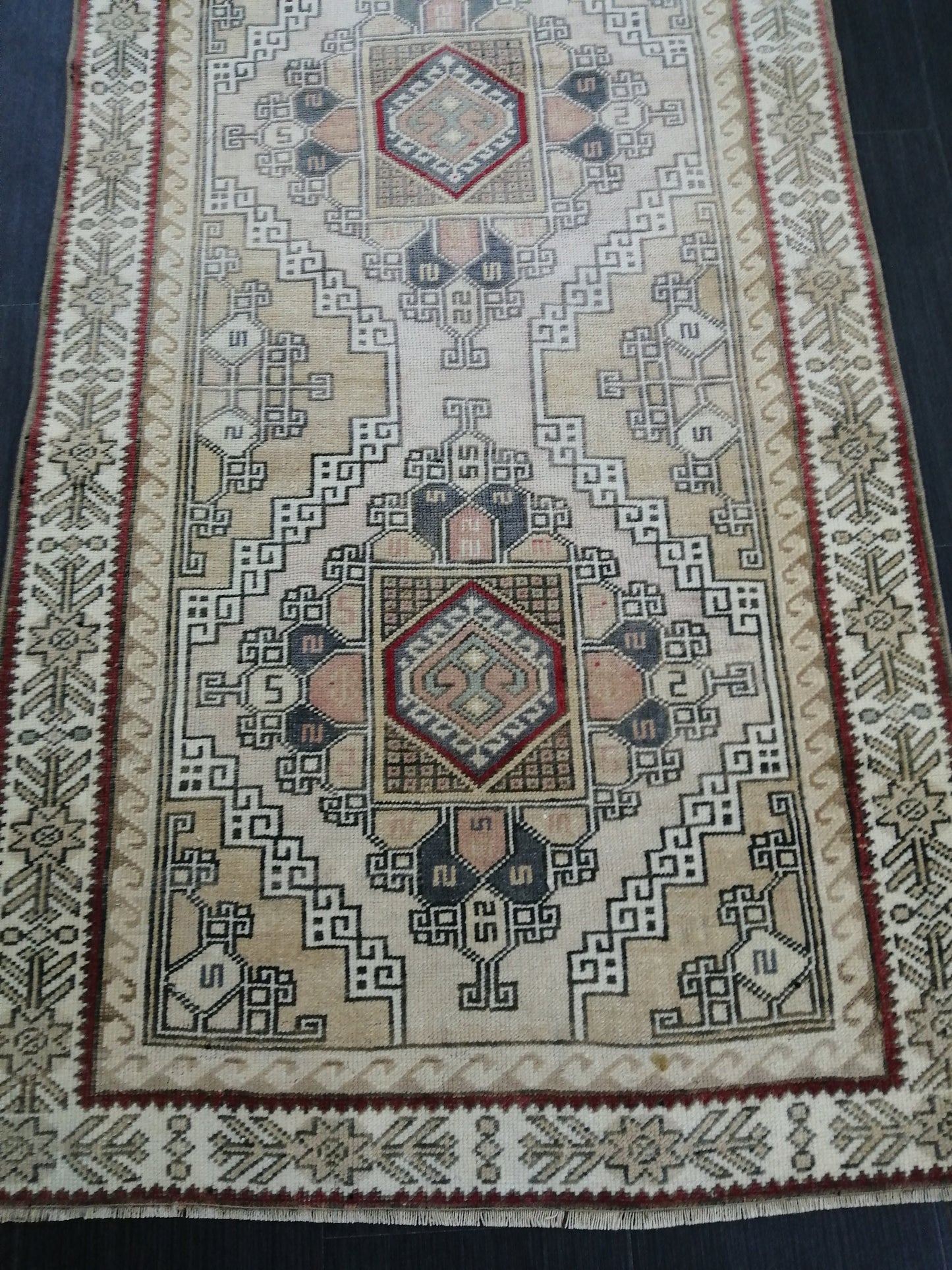 Muted Vintage Runner Rug Hallway Runner Rug 3x9 Kitchen Rug Runner Wool Runner Rug Oushak Runner Rug Turkish Runner Rug Medium Wool Pile