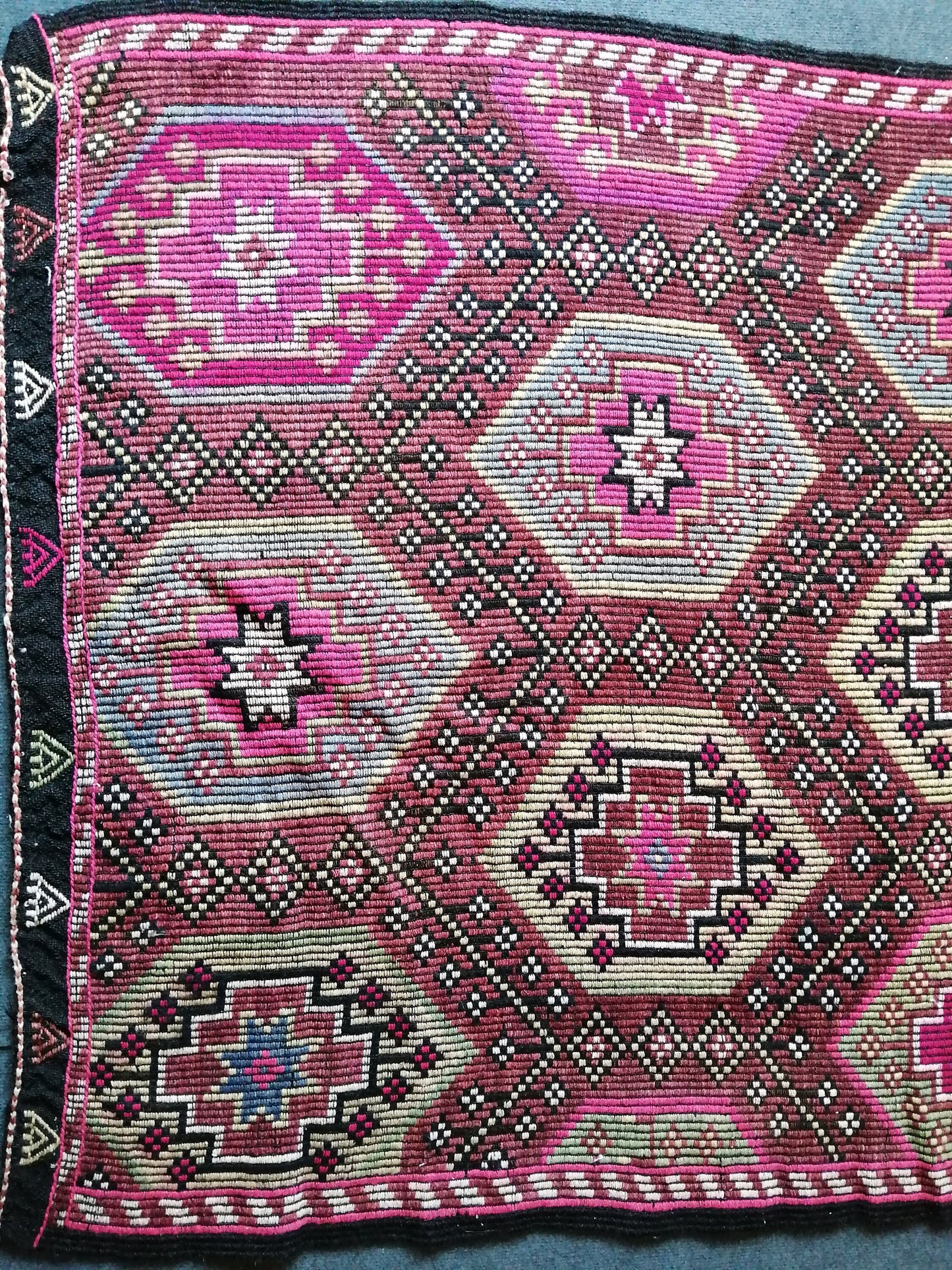 8 x 4 Flatwoven with Embroidery Rug TURKISH HAND MADE Rugs Vintage Turkish Rugs  Oushak Rug   Traditional Rug, Vintage Oushak Rug, Wool Rug