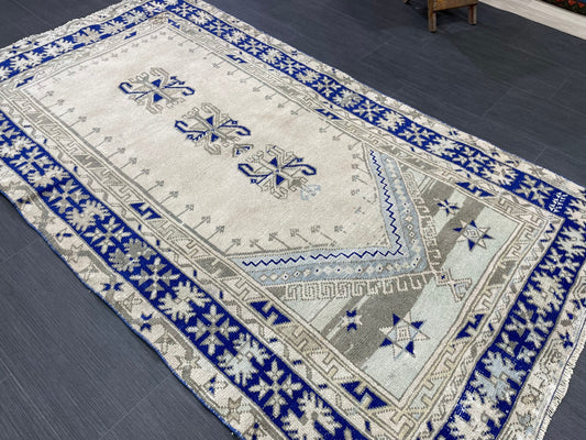 Vintage Turkish RUG Oushak Rug 3.6 x 6.5 Vintage Rug Antique Rug Handmade Rug Hand Knotted Rug Bohemian Rug Wool Rug