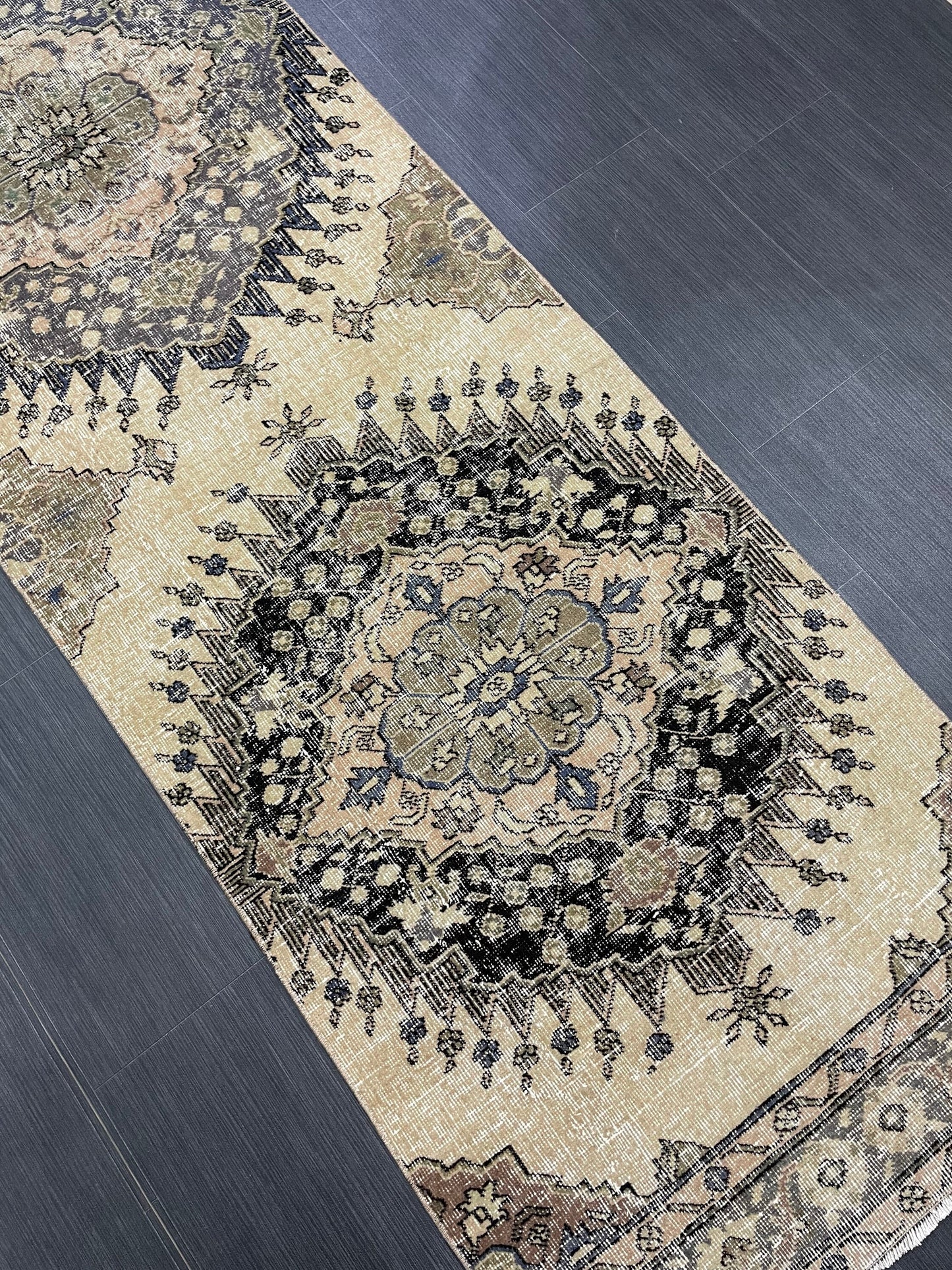 Vintage Oriental Runner Rug Muted Turkish Runner Rug 2.8 x 13 Handmade Vintage Runner Rug Hallway Runner Rug Muted Runner Rug