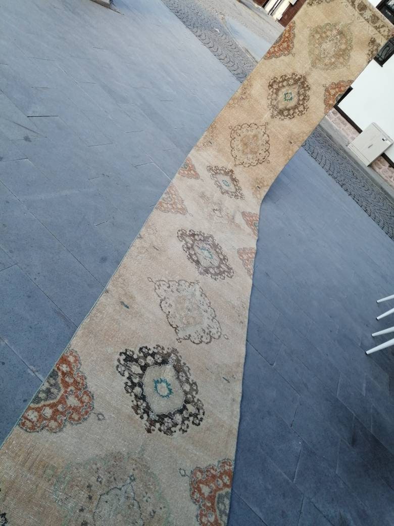 XL Turkish Runner Rug Long Vintage Runner Rug 2.9 x 20 Vintage Stairs Runner Rug Extra Long Oriental Runner Carpet XL Antique Persian Runner