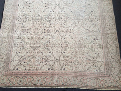 Muted Turkish Rug Large Area Rug Pastel Oushak 6 x 9.3 Rug Vintage Muted Rug Hand Made Rug Vintage Earth Tones Rug Rustic Rug 6x9 Muted rug