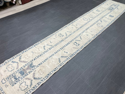 Muted Vintage Runner Rug 2.4 x 11.6 Muted Turkish Runner Rug Hand Made Runner Rug Vintage Runner Rug Hallway Runner Rug Kitchen Runner