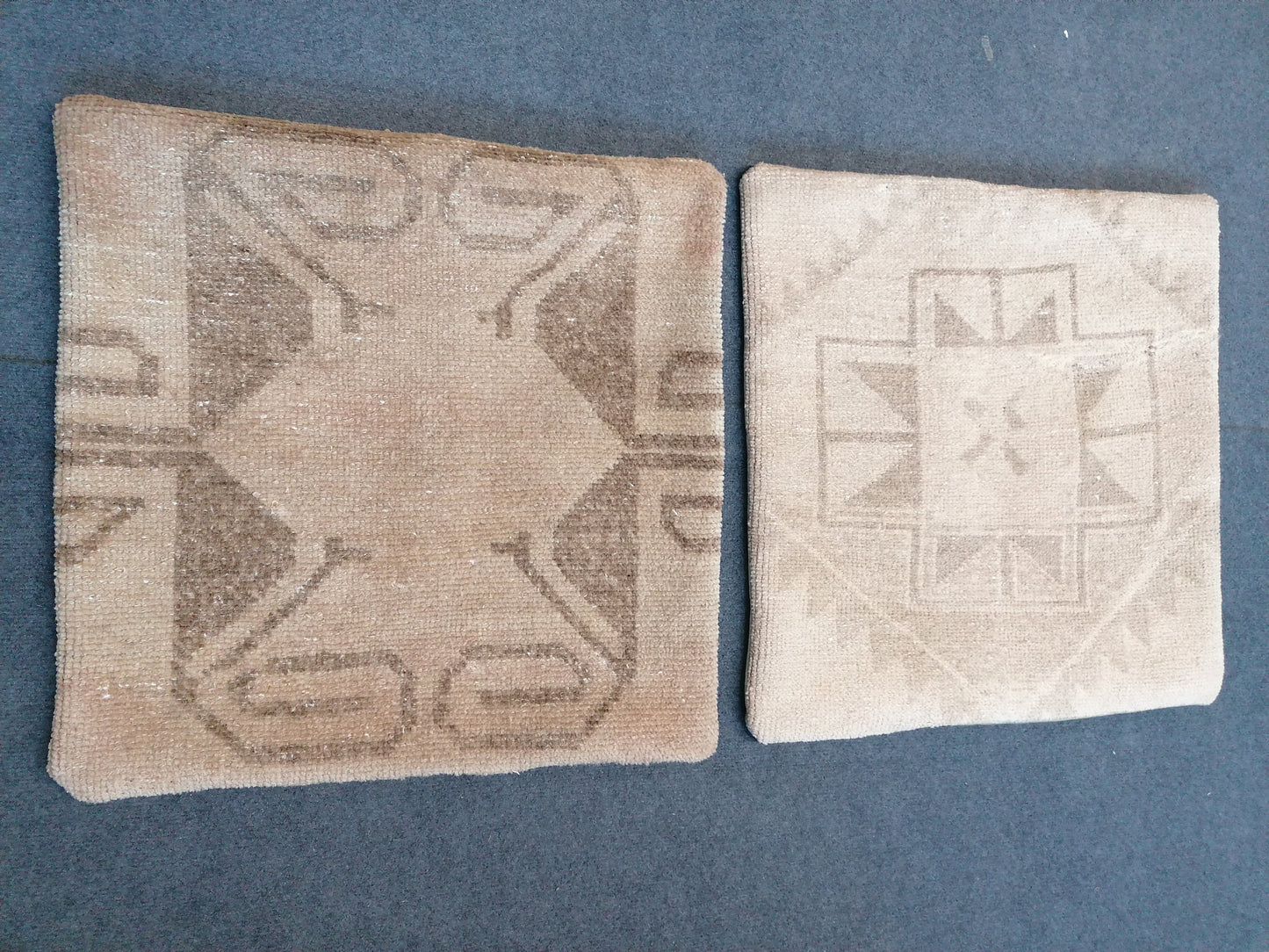 Faded turkish pillow hand made rug, vintage smalls rug, anatalion pillows rug, old pillows team