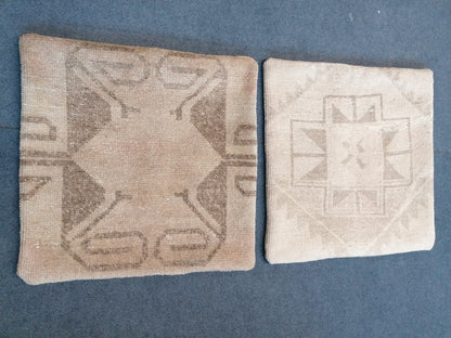 Faded turkish pillow hand made rug, vintage smalls rug, anatalion pillows rug, old pillows team
