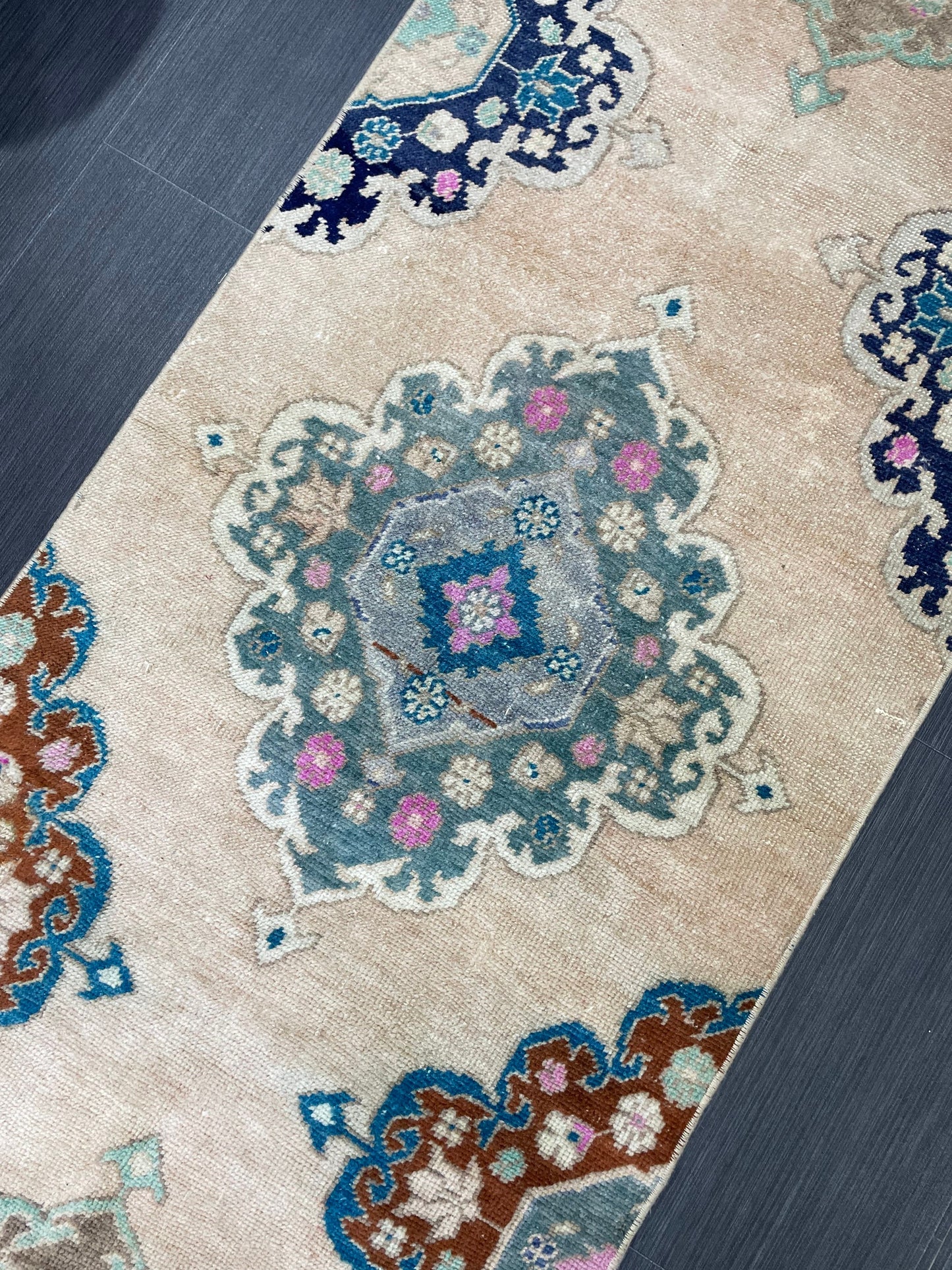 Muted Oushak Runner 2.5 x 11.5 Rug Turkish Runner Rug Vintage Runner Rug Long Hallway Runner Rug Kitchen Runner Rug Wool Runner Handmade Rug