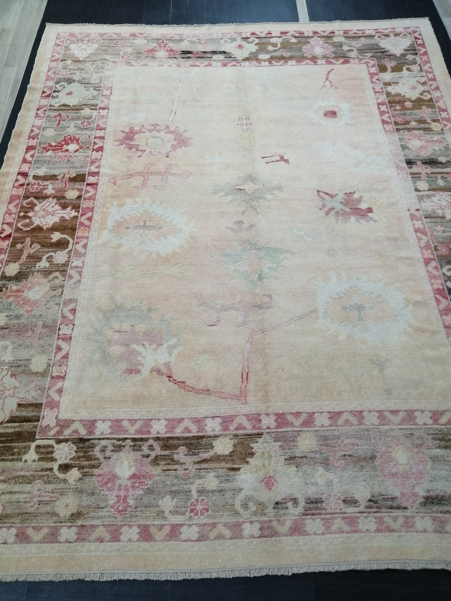 Vintage OUSHAK RUG, 11.6 x 9.3 ft TURKISH Oushak Rug, Vintage Oushak Rug Wool Oushak Rug Hand Made Rugs, Authentic Oushak Rug