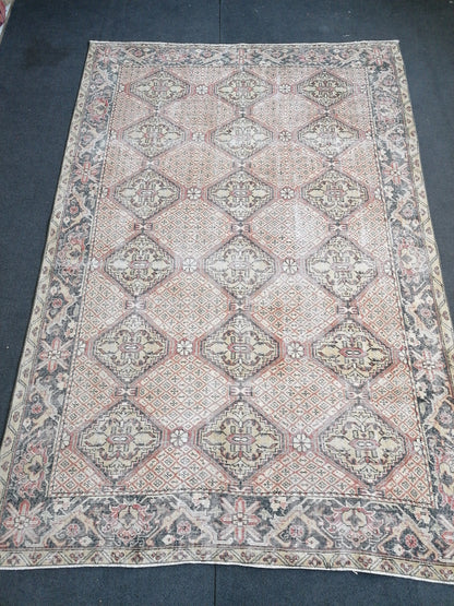 6.2 x 9.2 Large vintage rug turkish handmade rug traditional rug,  vintage oushak rug, wool rug