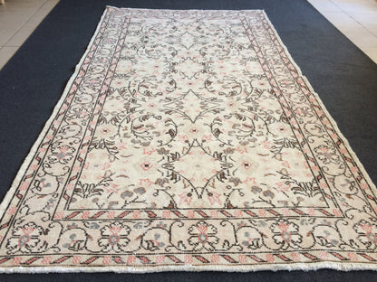 Vintage living room rug , wool pile Rug, TURKISH HAND MADE Rug, Earth Tones Rug,pastel oushak rug ,Traditional rug,Turkish Oushak Rug,