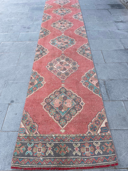 Extra Long Turkish Runner Very Long Oushak Runner Rug 2.7 x 20.8 Vintage Stair Runner Rug XL Oriental Runner Rug Staircase Runner rug