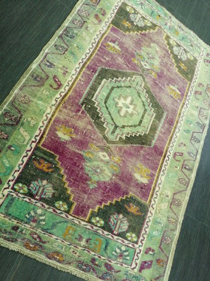 3.9 x 2.5 Rug, Hand Made Rug, Oushak Rug, Rustic Rug, Bohemian Rug, Rug Runner, Turkish Rug, Farmhouse Rug, Vintage Rug, Wool rug